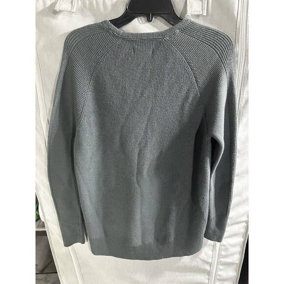 Athleta Sweater Women XS Gray Hanover Merino Blend V-Neck LS Pullover Wool - Picture 6 of 6